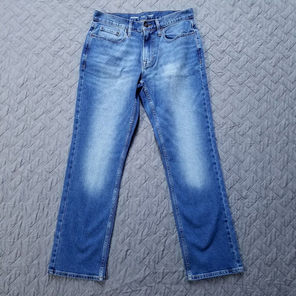 Old Navy Jeans Mens 30x30 Blue Straight Built In Flex Dark Wash Denim